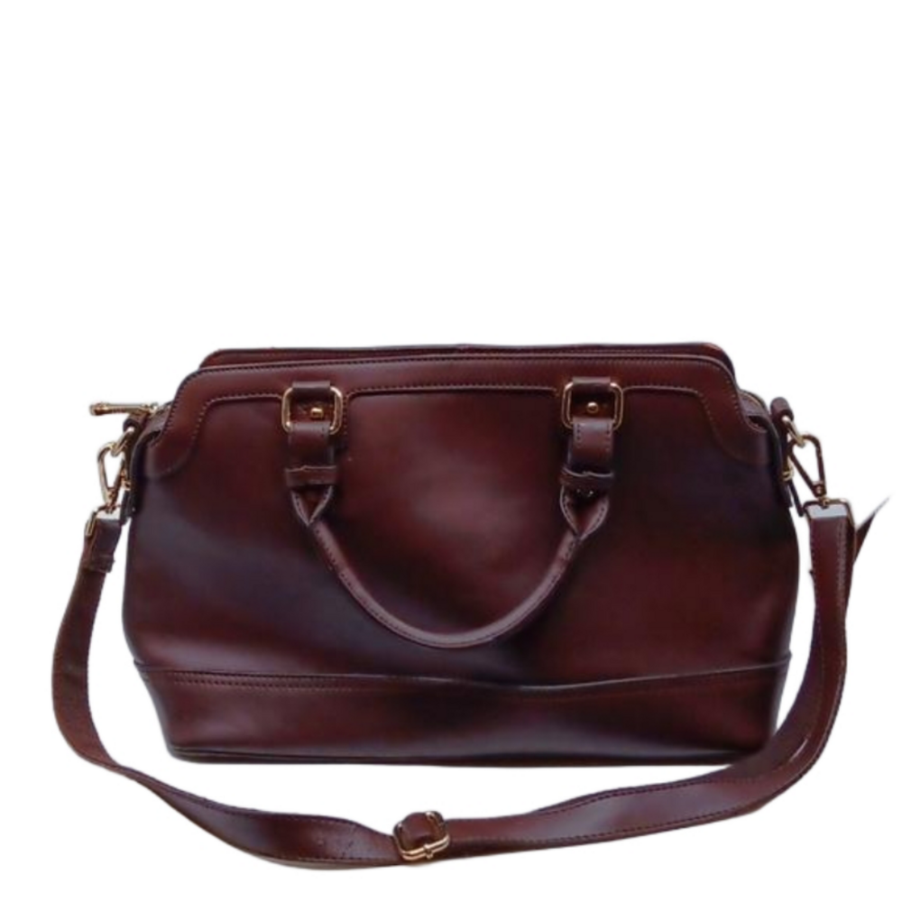 Segolene en cuir burnt red leather shoulder bag